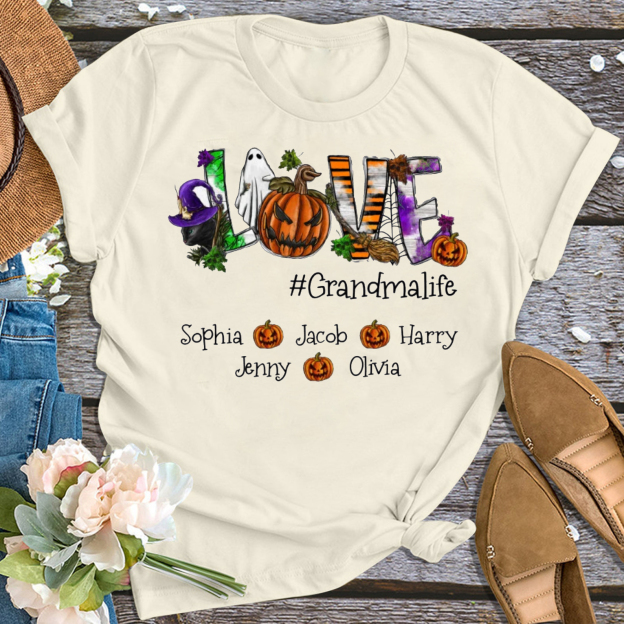 Evil Pumpkin Thanksgiving Personalized Grandma Shirt 