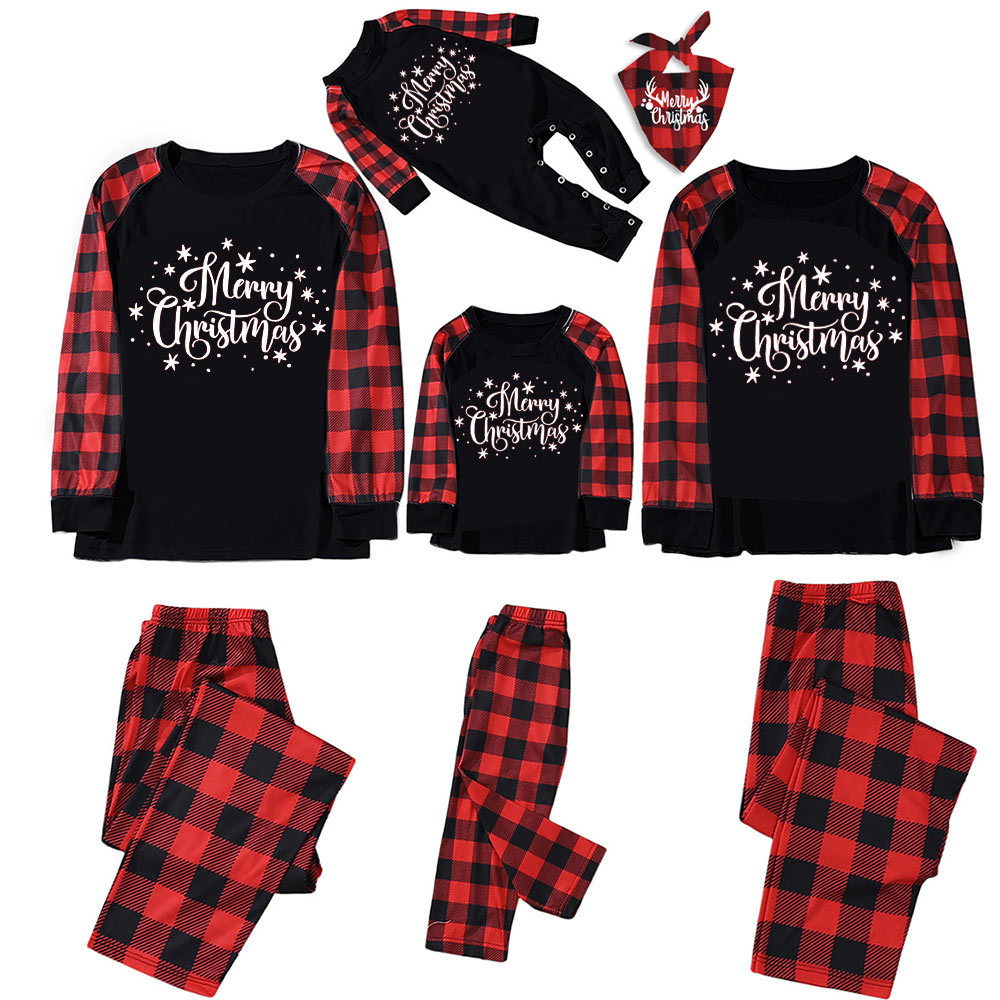 Merry Christmas Snow Print Family Christmas Pajamas