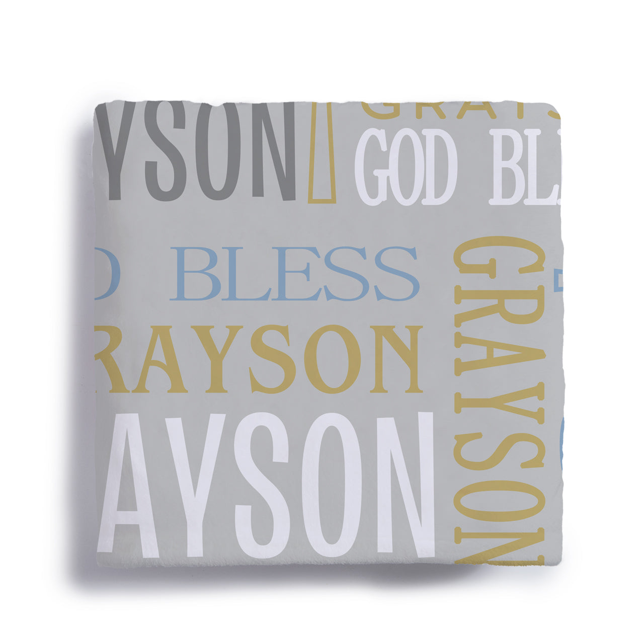 Blue God Bless My Name Baby Flannel Blanket