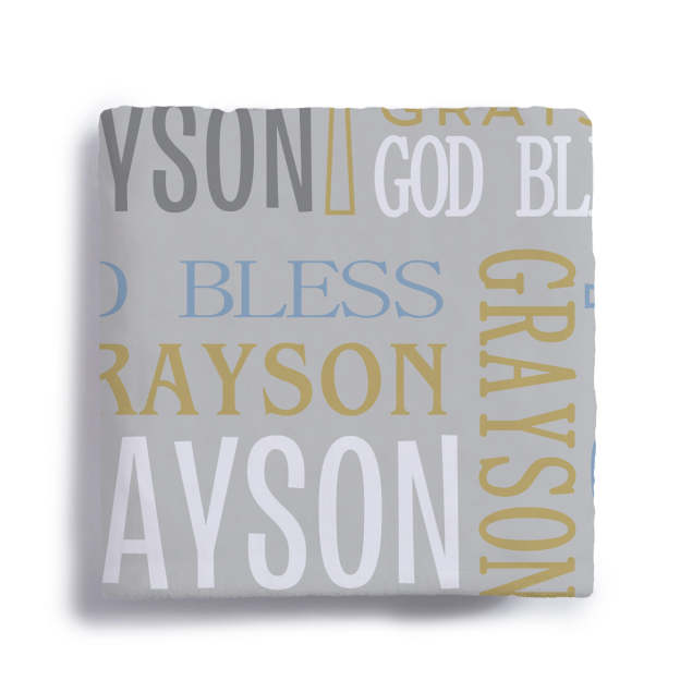 Blue God Bless My Name Baby Flannel Blanket