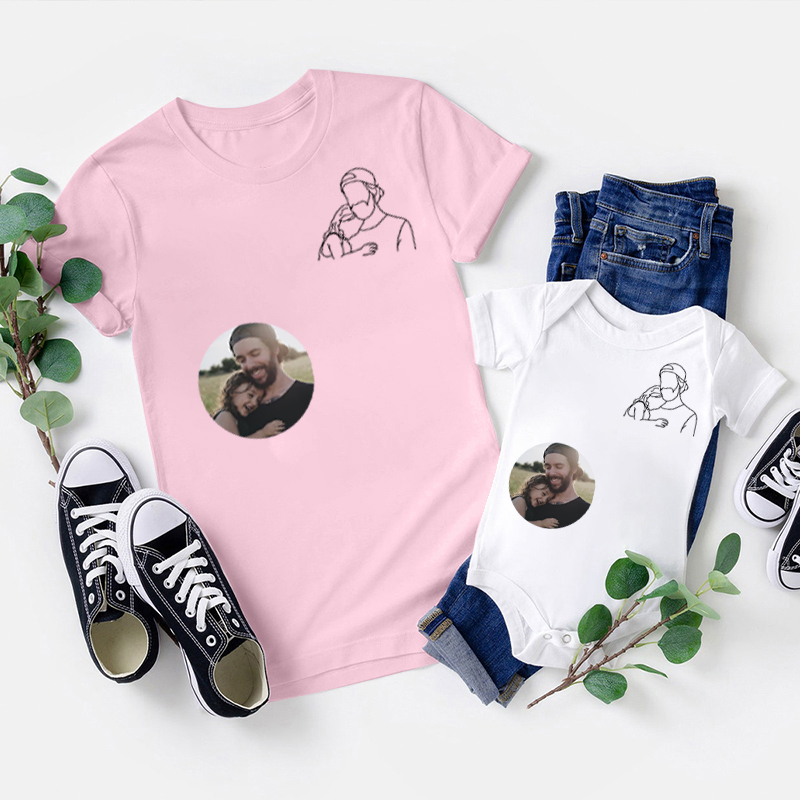 Custom Pocket Portrait from Photo Shirts For Dad And Me