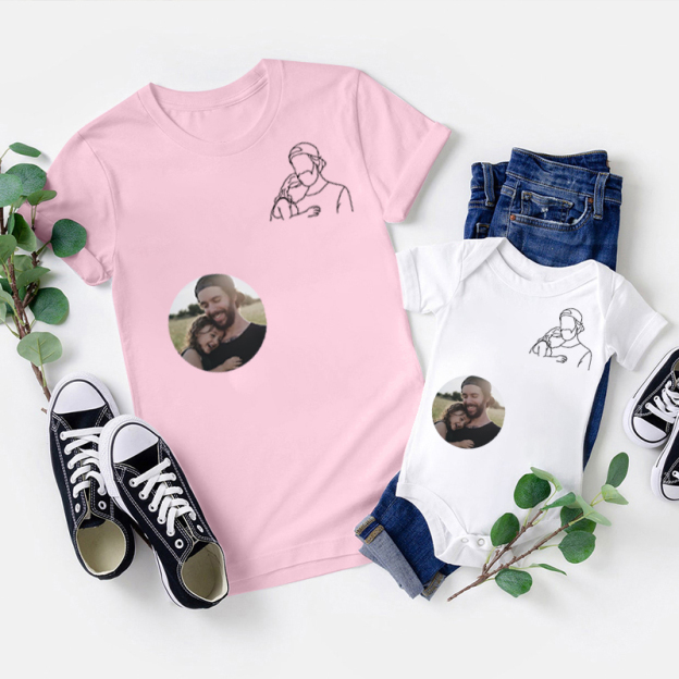 Custom Pocket Portrait from Photo Shirts For Dad And Me