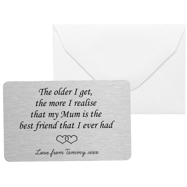 Personalized Mom Best Friend Metal Wallet Card