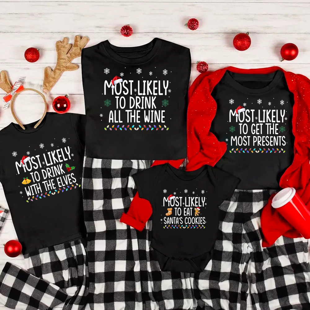 Most Likely To Funny Christmas Pajama Tees Sale-Beepumpkin™