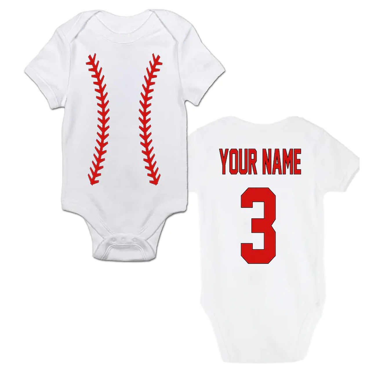 Personalized Baby Bodysuit & Shirts Baseball Jersey