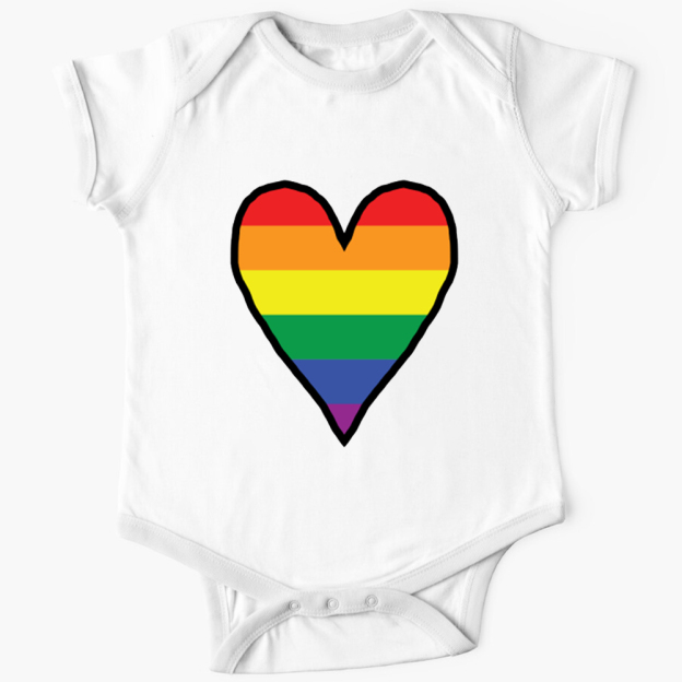 Family Rainbow Heart LGBTQ Shirt & Baby Bodysuit