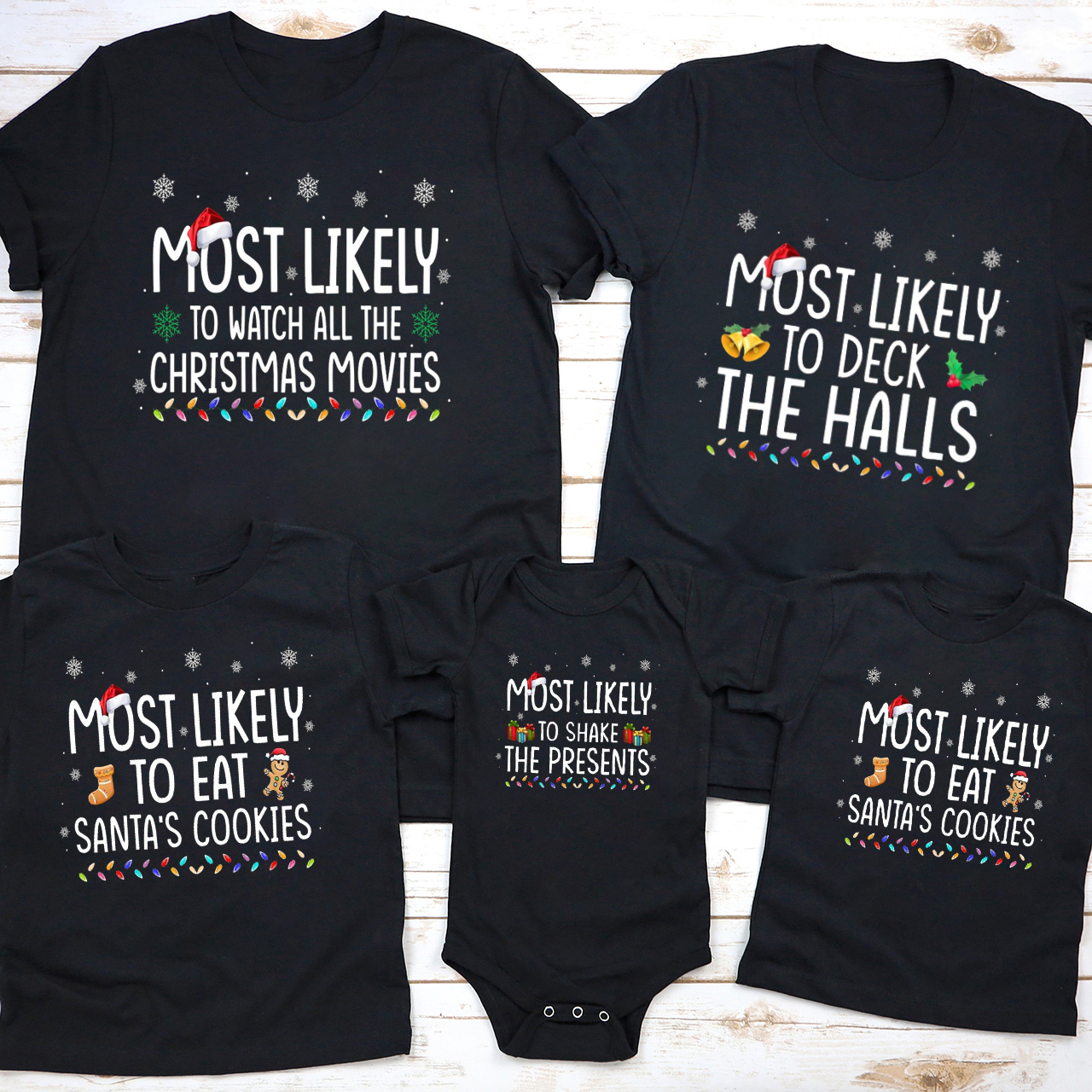 Most Likely To Funny Christmas Pajama Tees