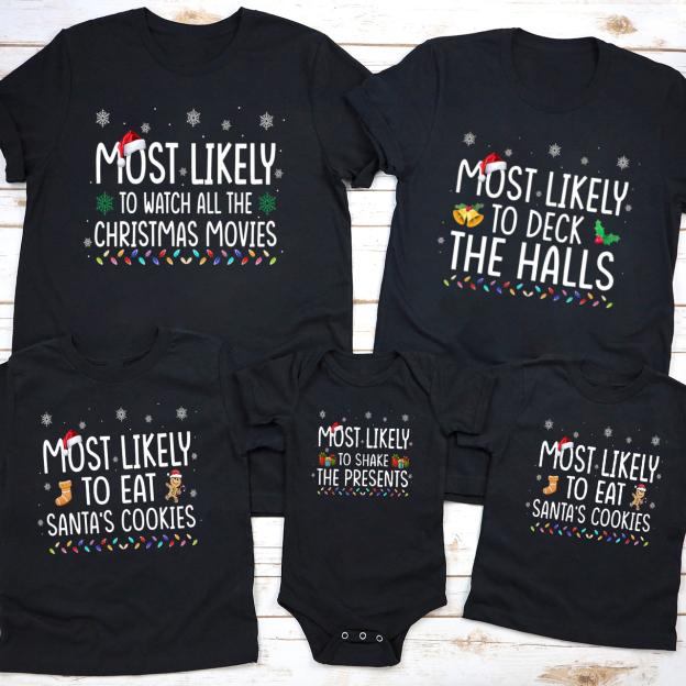 Most Likely To Funny Christmas Pajama Tees