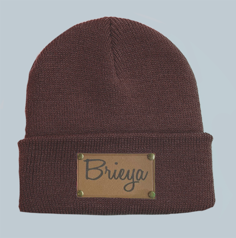 Signature Beanie/hat (Vegan Leather Patch)