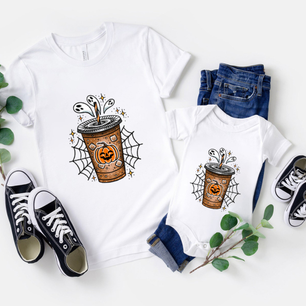 Ghost Coffee Halloween Matching Shirt 