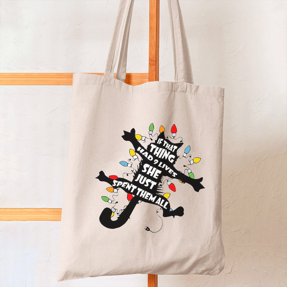 Black Cat Funny Christmas Tote Bag