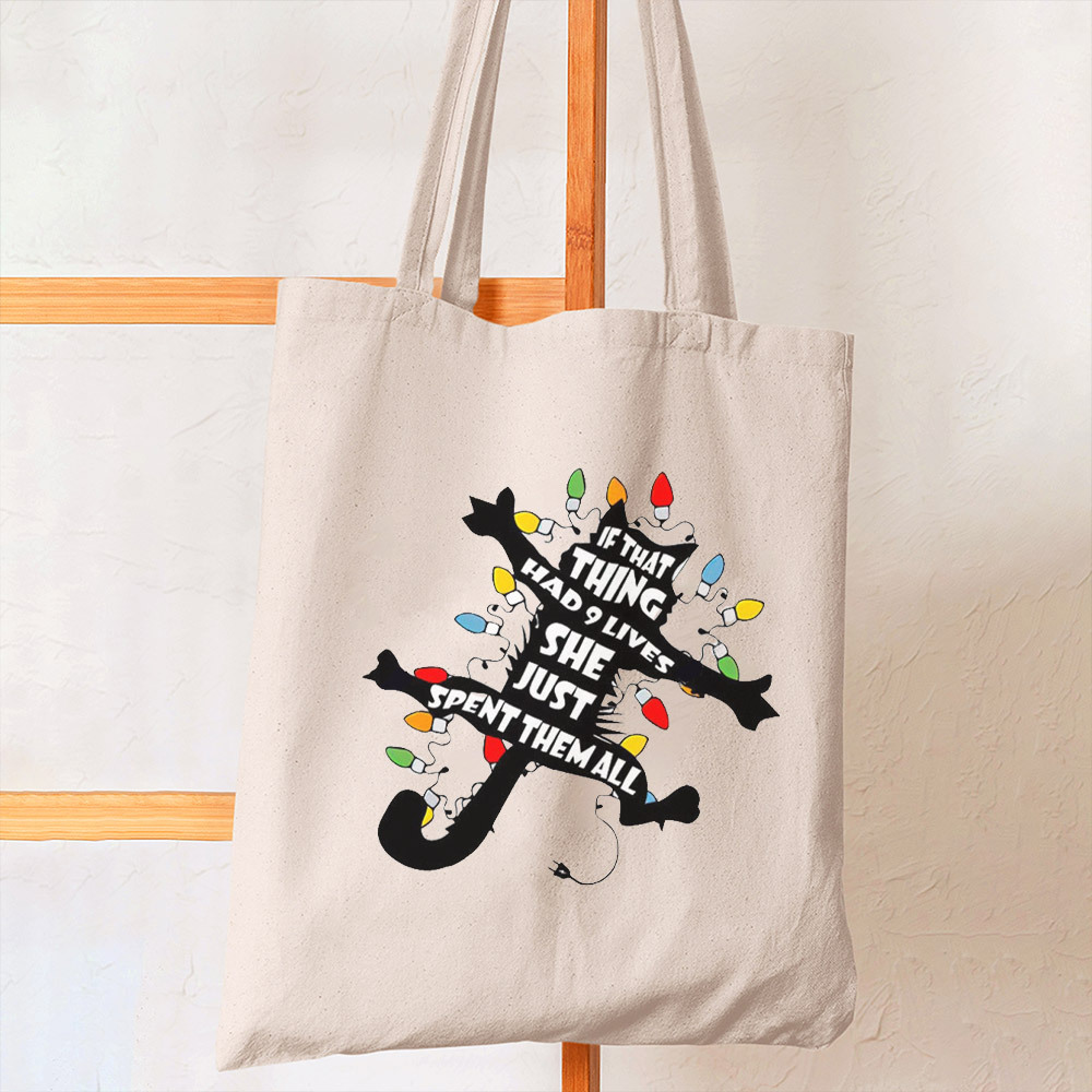 Black Cat Funny Christmas Tote Bag