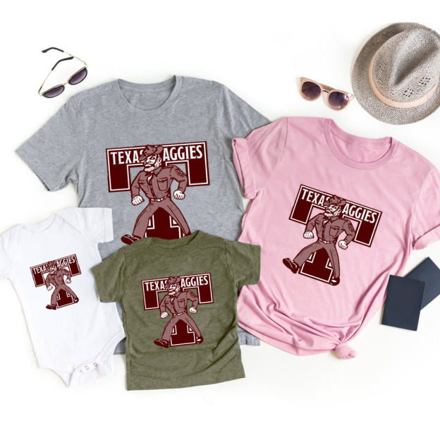 Vintage Texas Aggies Family Matching Shirts
