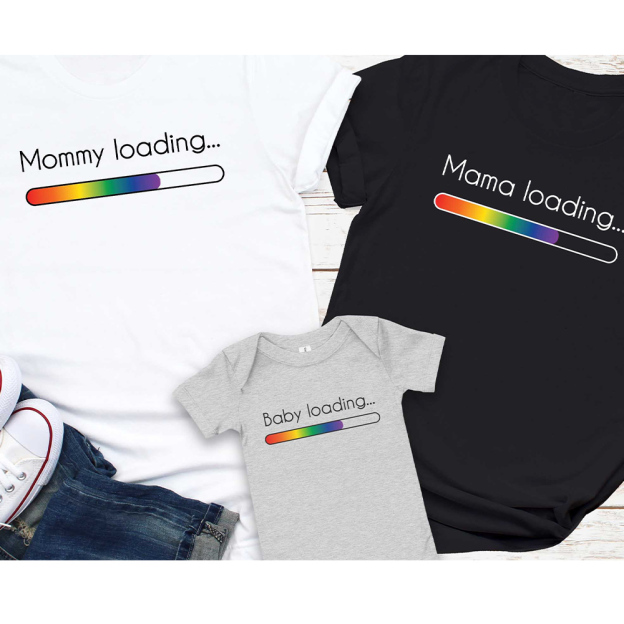 Lesbian Family Pregnancy Announcement LGBTQ Shirt & Baby Bodysuit