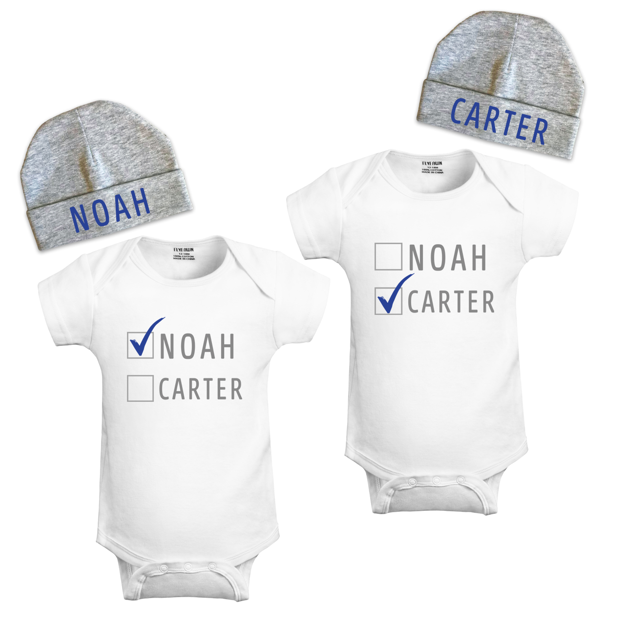 Personalized Twins Bodysuit Set (Little Brother)