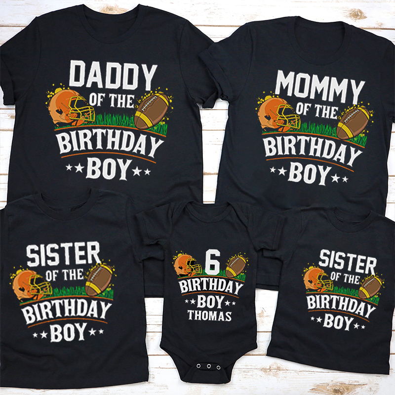Football Boy Birthday Family Matching Shirt
