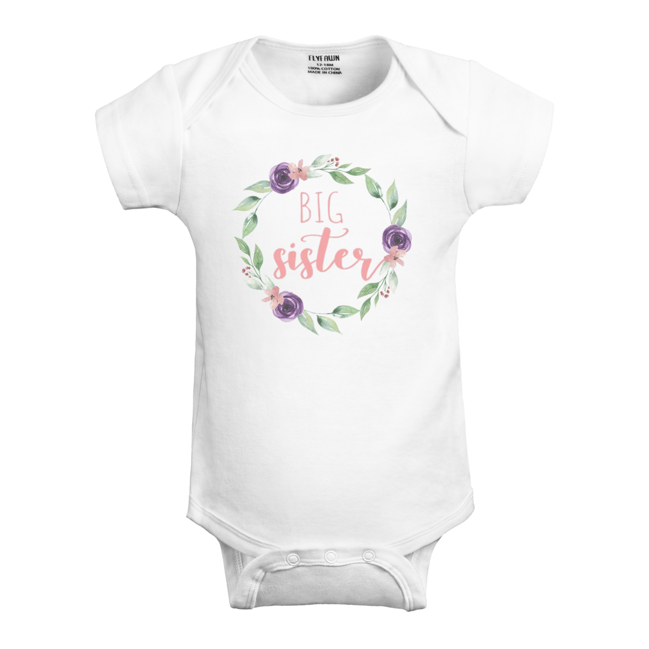 Big Sister Floral,Baby Bodysuit