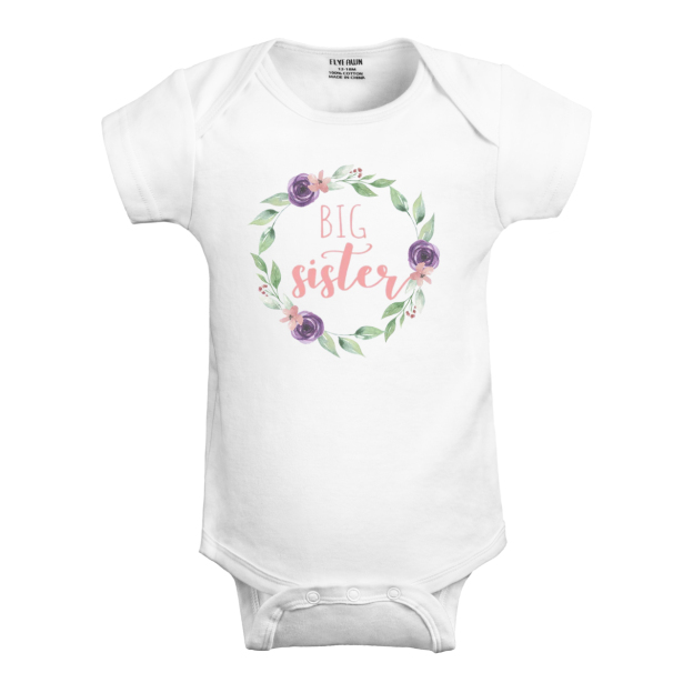 Big Sister Floral,Baby Bodysuit