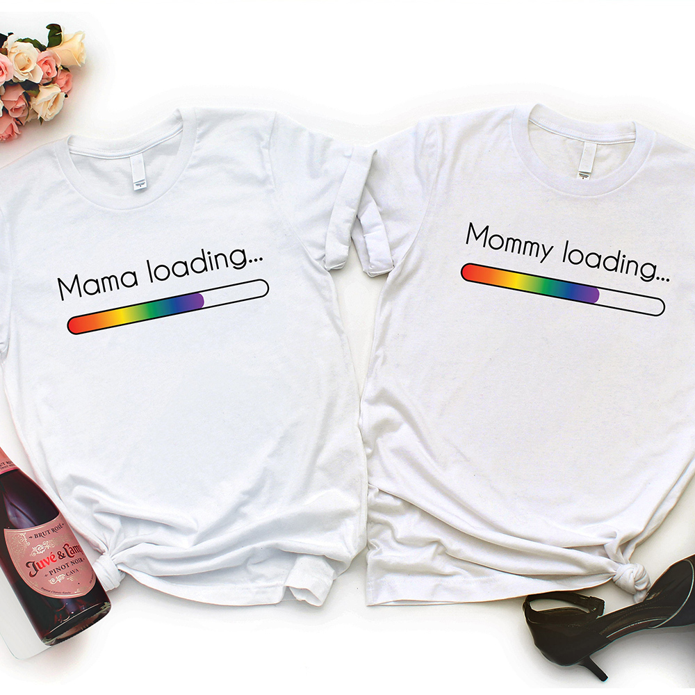 Lesbian Family Pregnancy Announcement LGBTQ Shirt & Baby Bodysuit