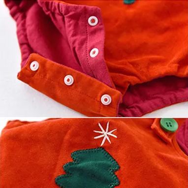 Red Christmas Suspender Baby Bodysuit 