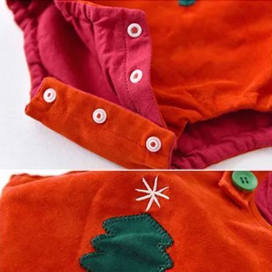 Red Christmas Suspender Baby Bodysuit 