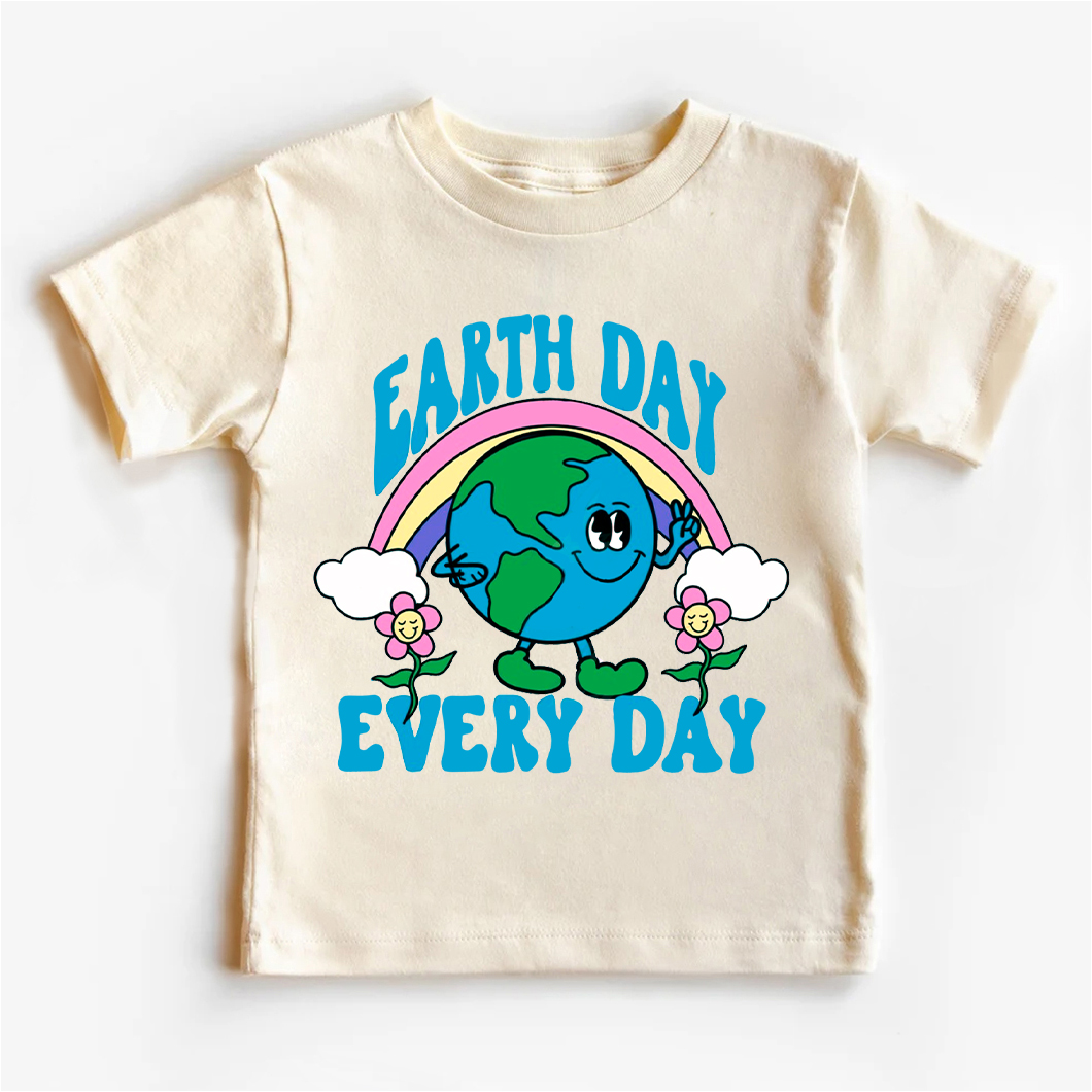 Retro Design Earth Day Every Day Toddler Shirt
