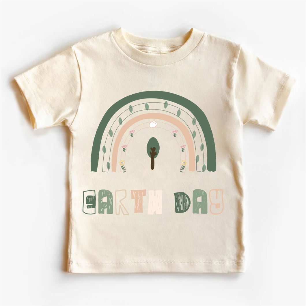 Rainbow Retro Wavy Text Love Earth Toddler Shirt