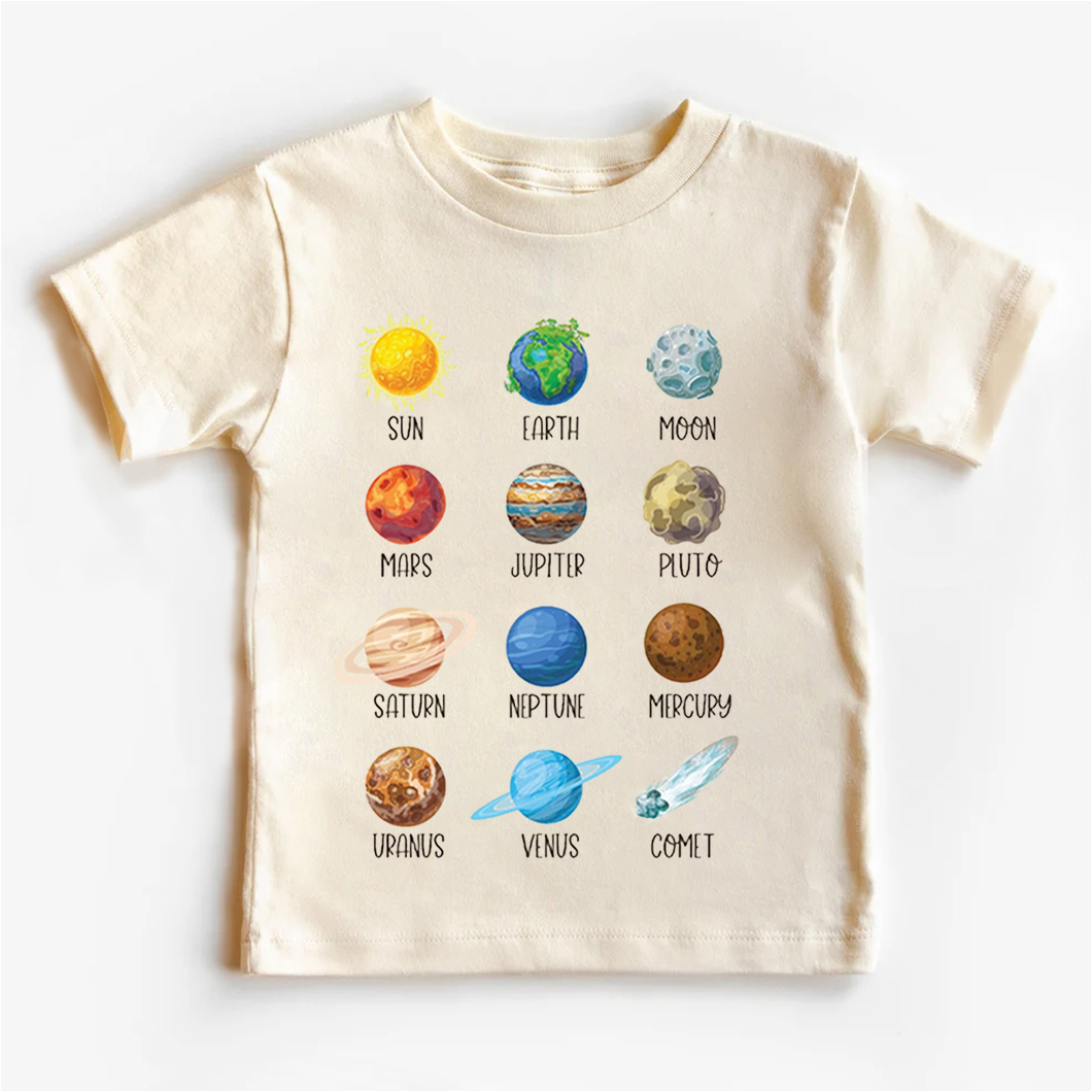  Planets Astronaut Earth Day Kids T-Shirt