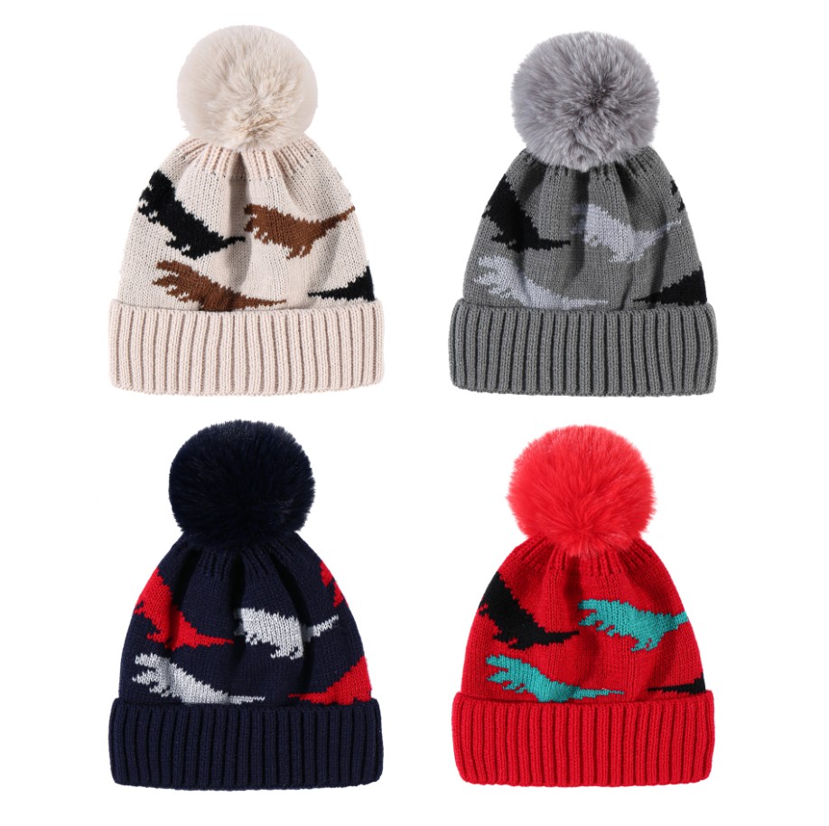 Dinosaur Jacquard Children's Woolen Hat