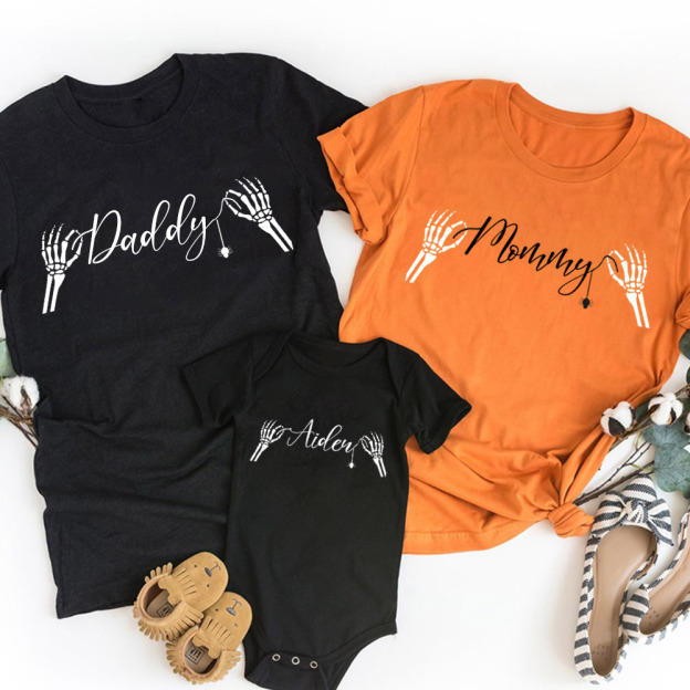Personalized Halloween Spider Web Family Matching Shirts