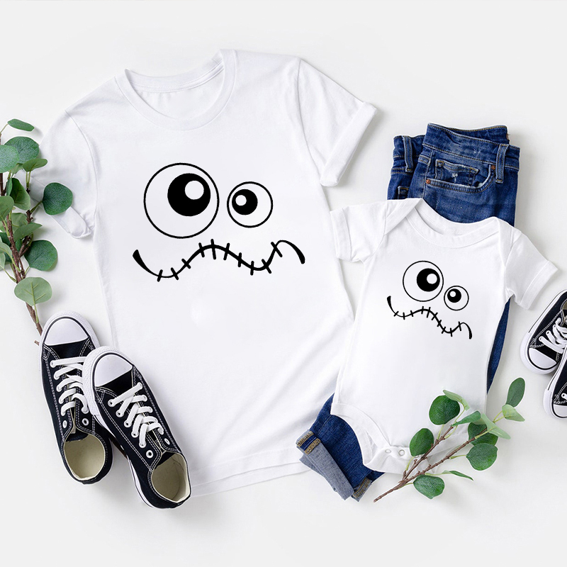 Funny Face Halloween Family Matching Shirt 