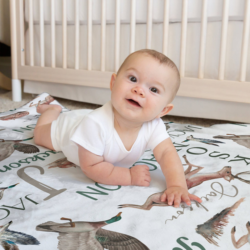 Personalized Mallard Duck Baby Blanket