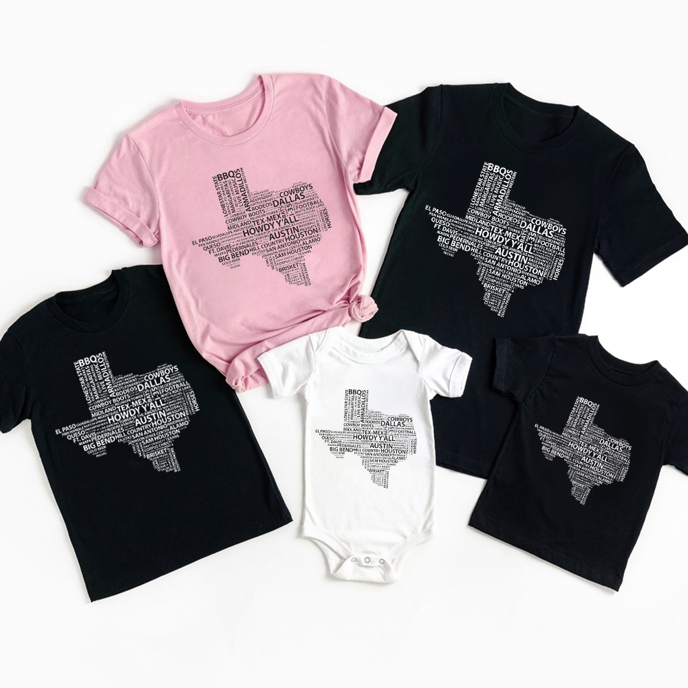 Words of Texas Family Matching Shirts