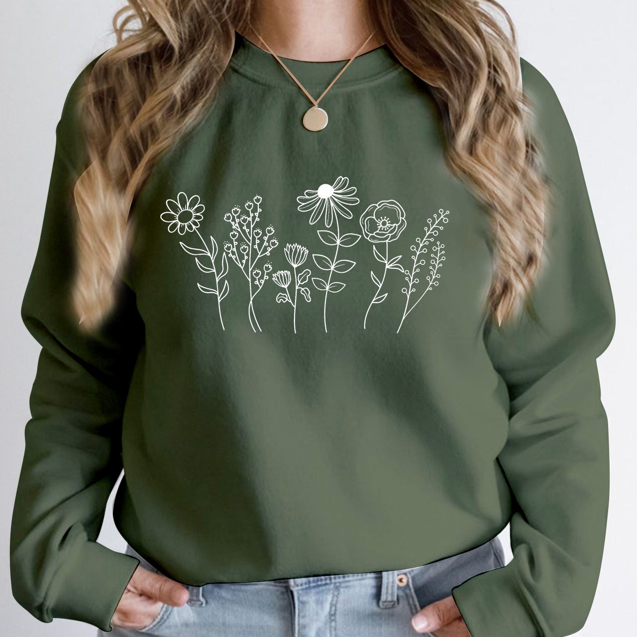 Nature Flower Sweatshirt For Mom