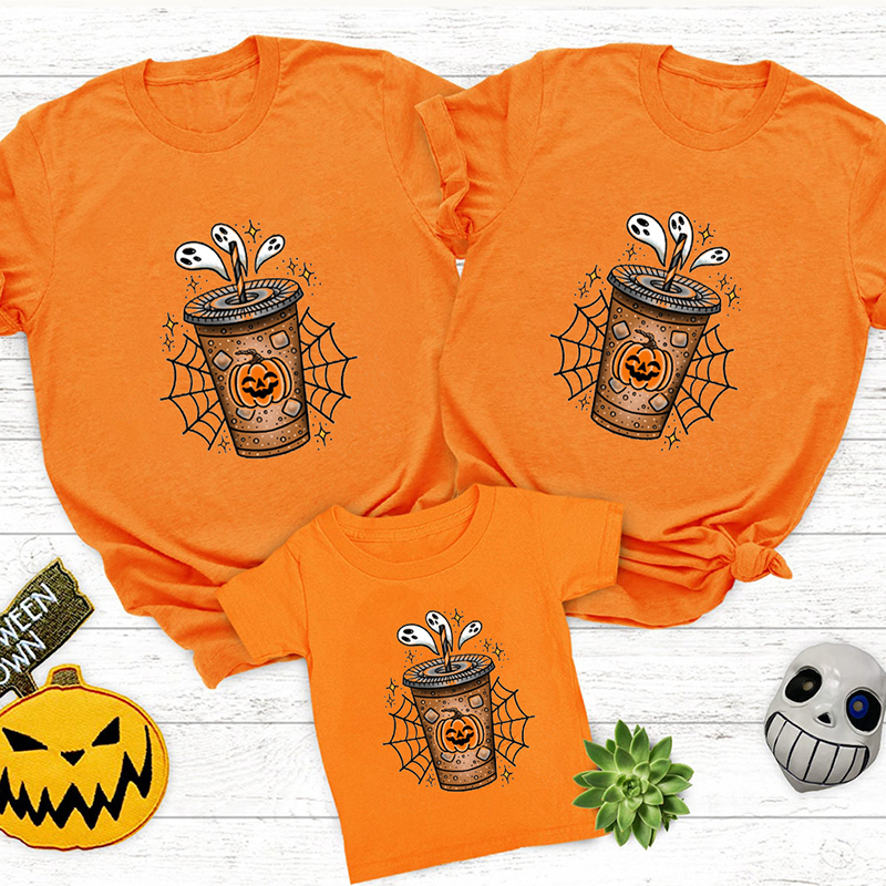 Ghost Coffee Halloween Matching Shirt 
