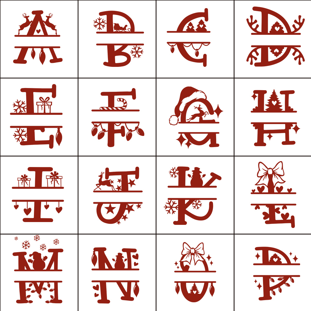 Personalized Red Letters Christmas Family Matching Pajamas