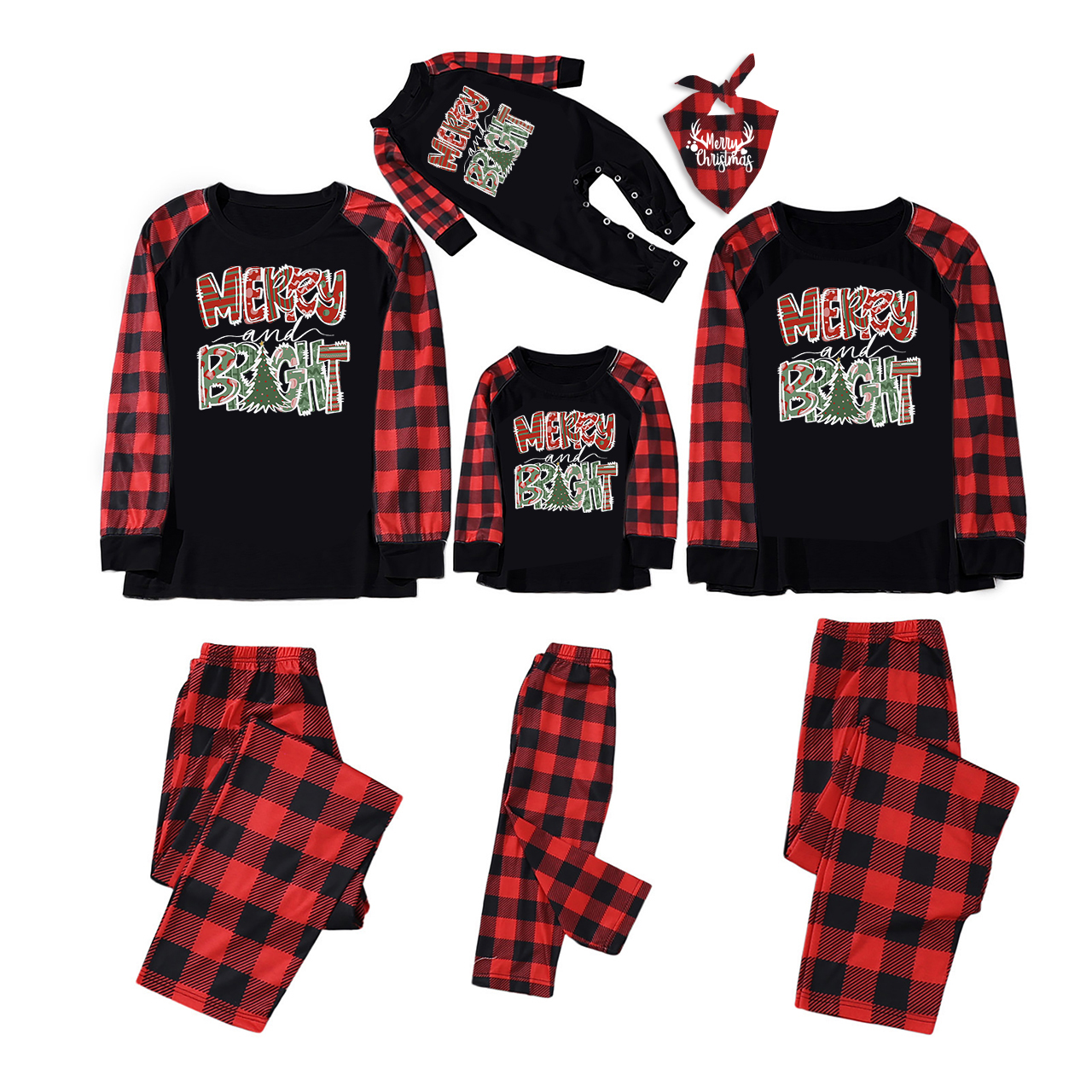 Merry Bright Christmas Family Matching Pajamas