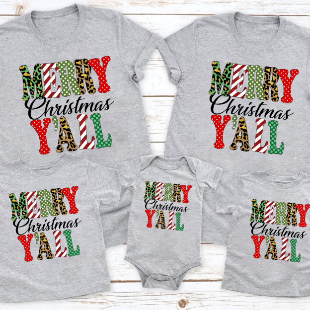 Merry Christmas Y'all Family Matching Shirt