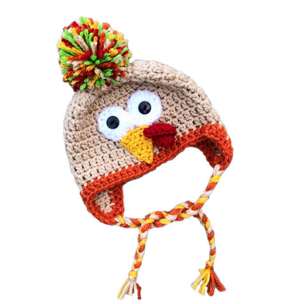 Crocheted Turkey Thanksgiving Toddler Hat