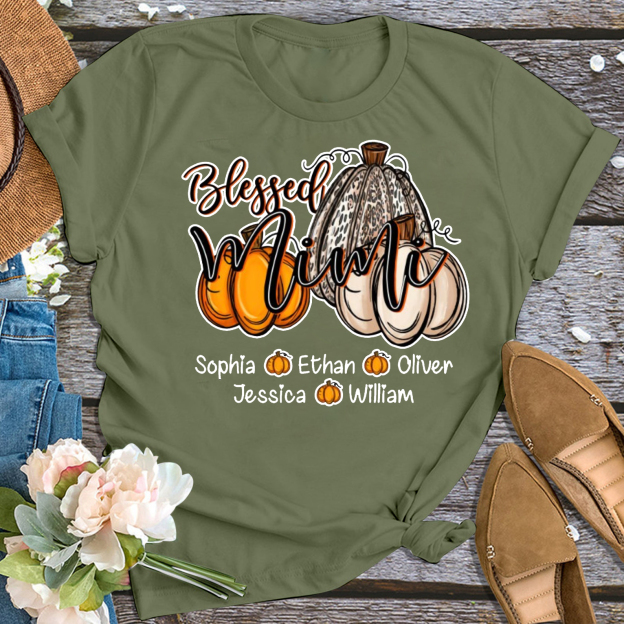 Pumpkin Thanksgiving Personalized Grandma Shirt 