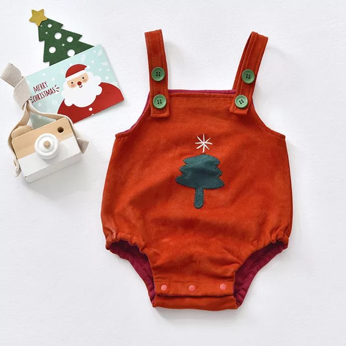 Christmas Suspender Baby Bodysuit 