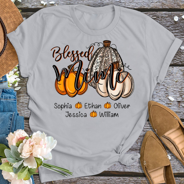 Pumpkin Thanksgiving Personalized Grandma Shirt 