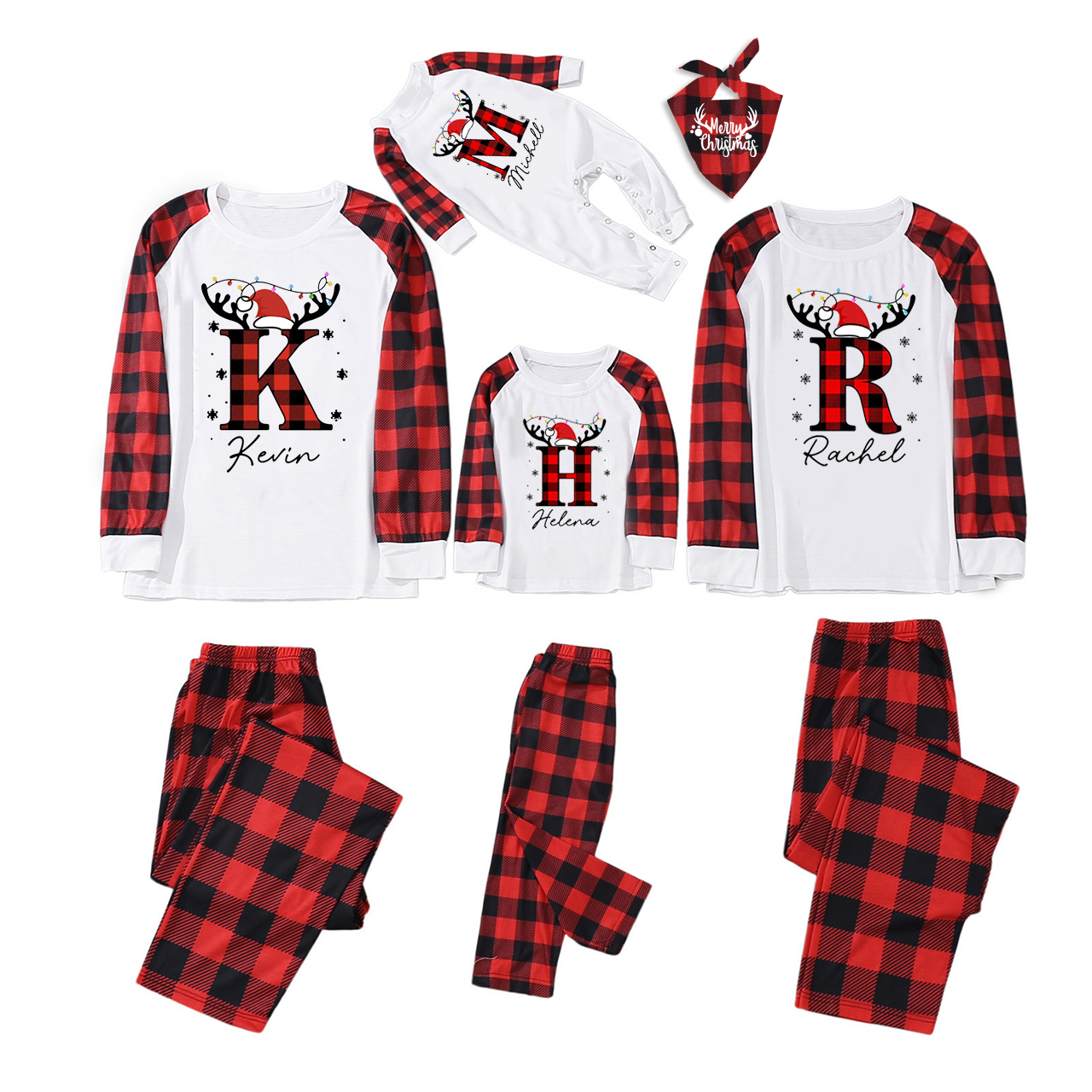 Elk Monogram Christmas Pajamas