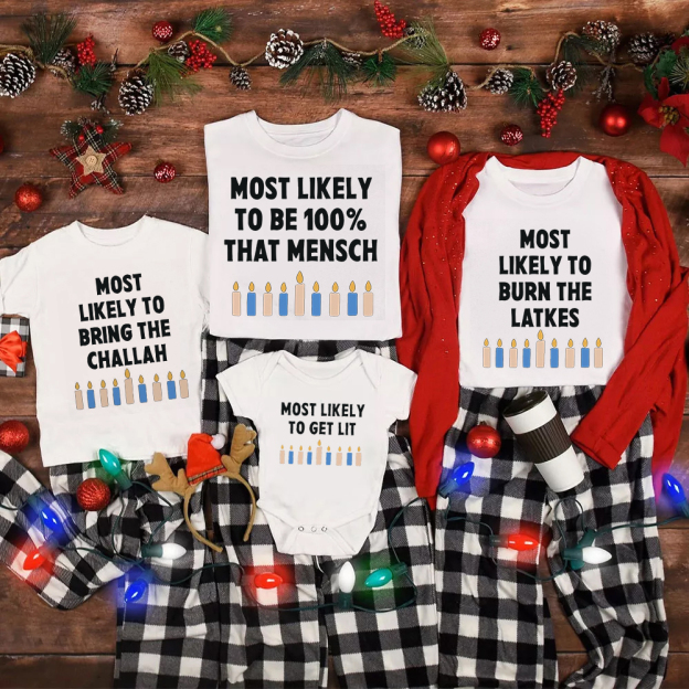 Most Likely 12 Designs Hanukkah Family Matching Shirt