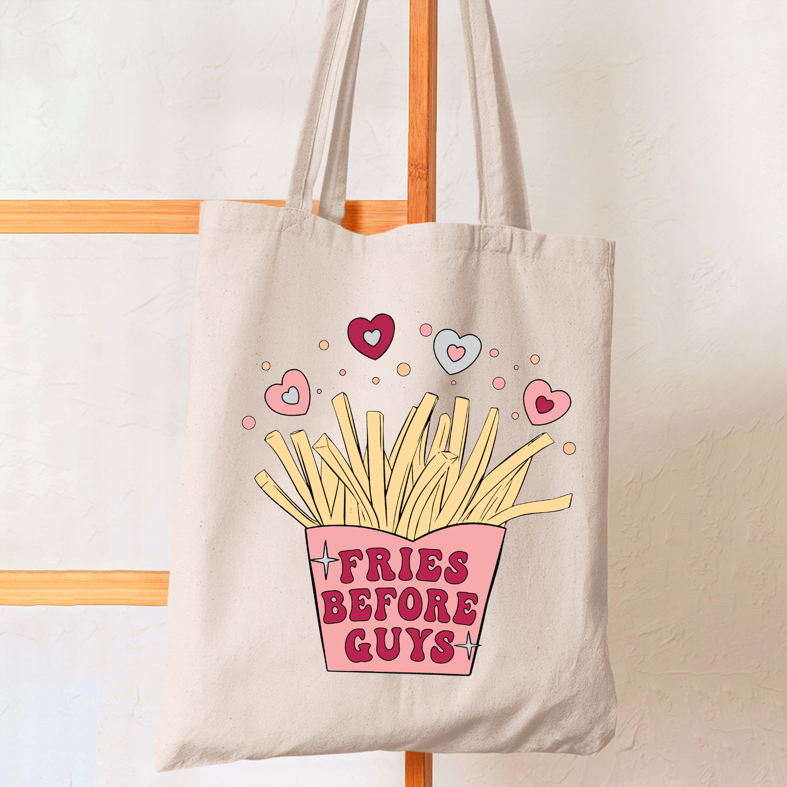 Fries Before Guys Valentine's Tote Bag