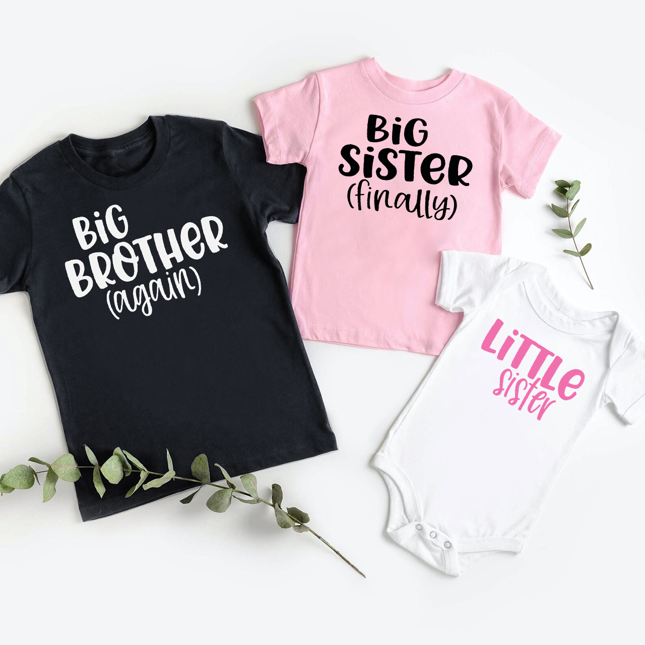 Pregnancy Announcement Personalized Siblings Family Matching Shirt