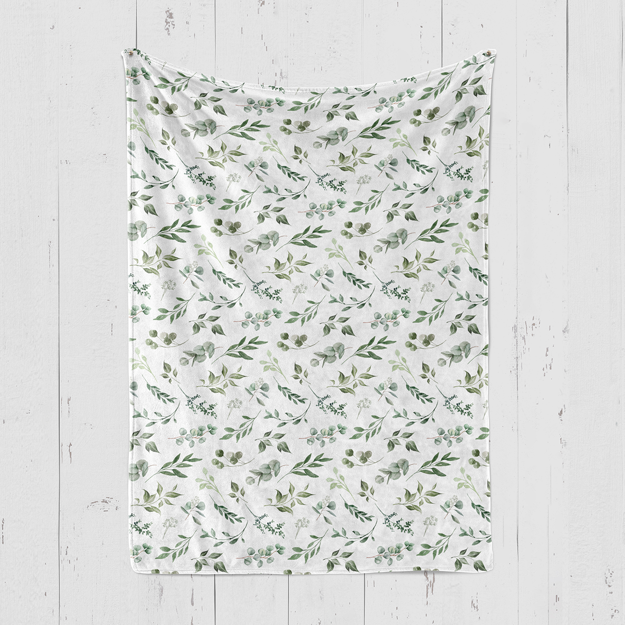 Green Leaves Baby Flannel Blanket