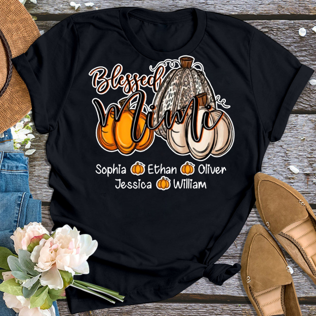 Pumpkin Thanksgiving Personalized Grandma Shirt 