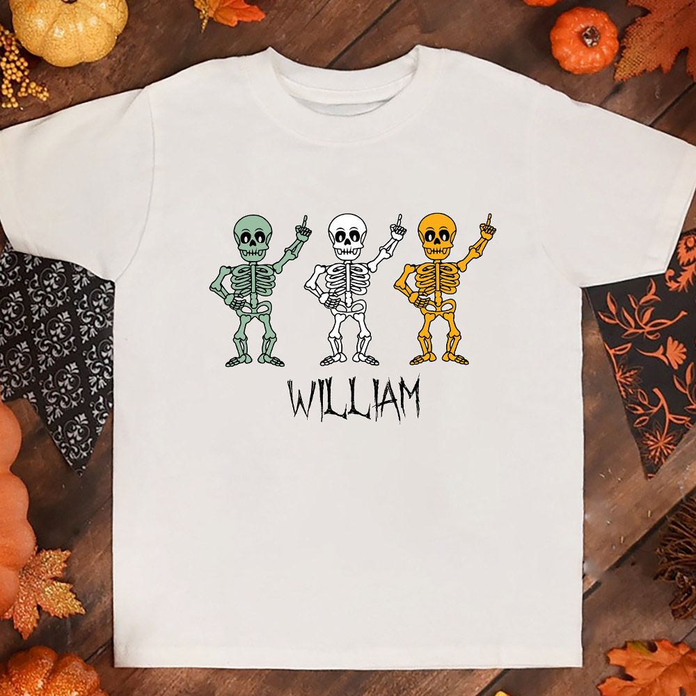 Personalized Halloween Skeleton Shirts & Bodysuits