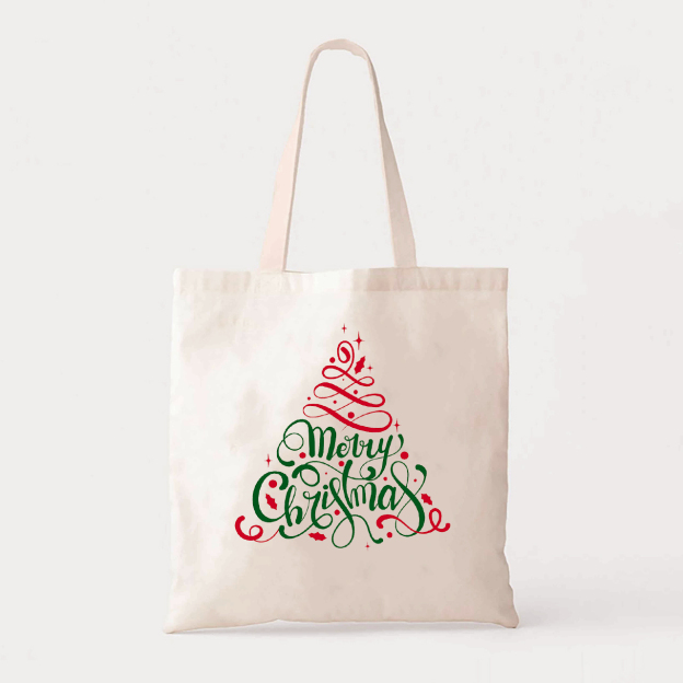 Merry Christmas Tree Tote Bag